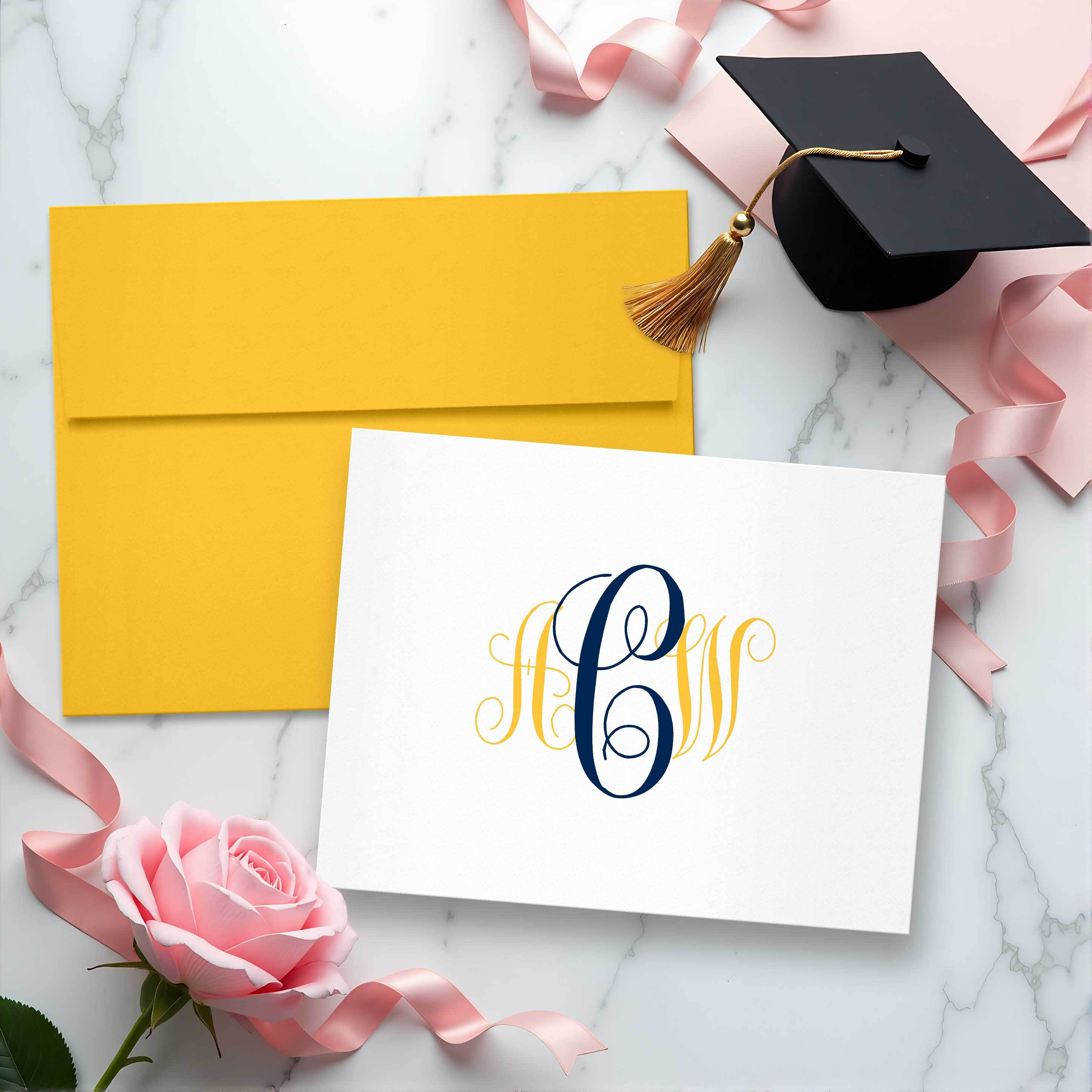 Traditional Script Monogram Square Notepad